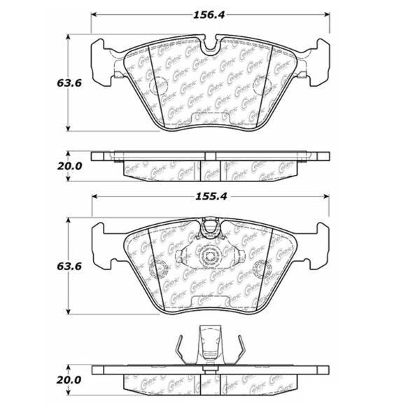 Centric Parts Posi-Quiet Ceramic Pad, 105.09460 105.09460 - main